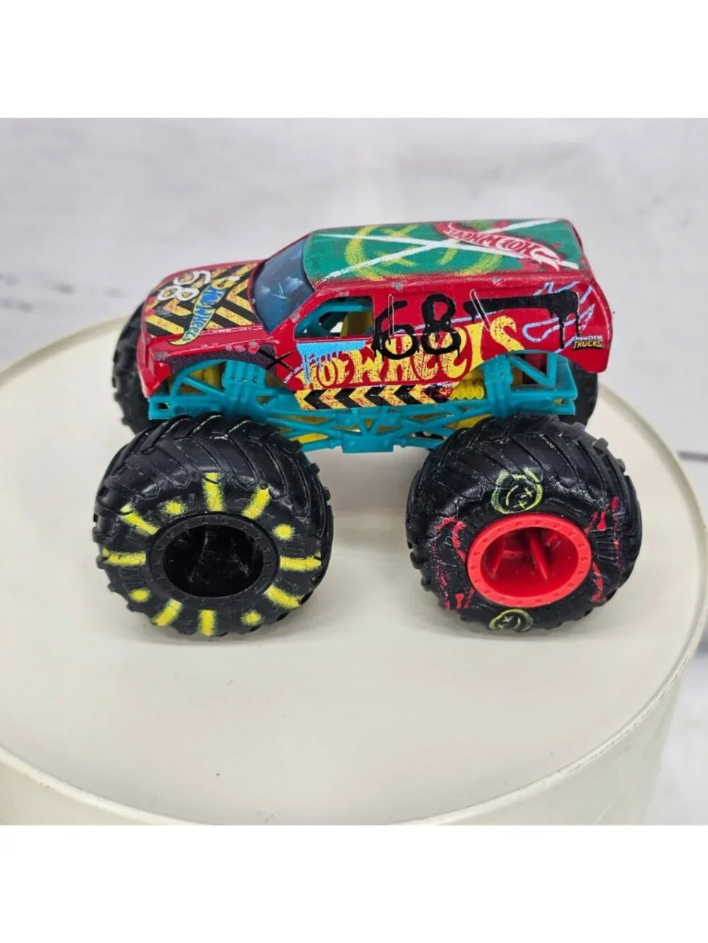 Hot Wheels Monster Truck Graffiti Design Die-Cast Toy 68 Red/Multicolor